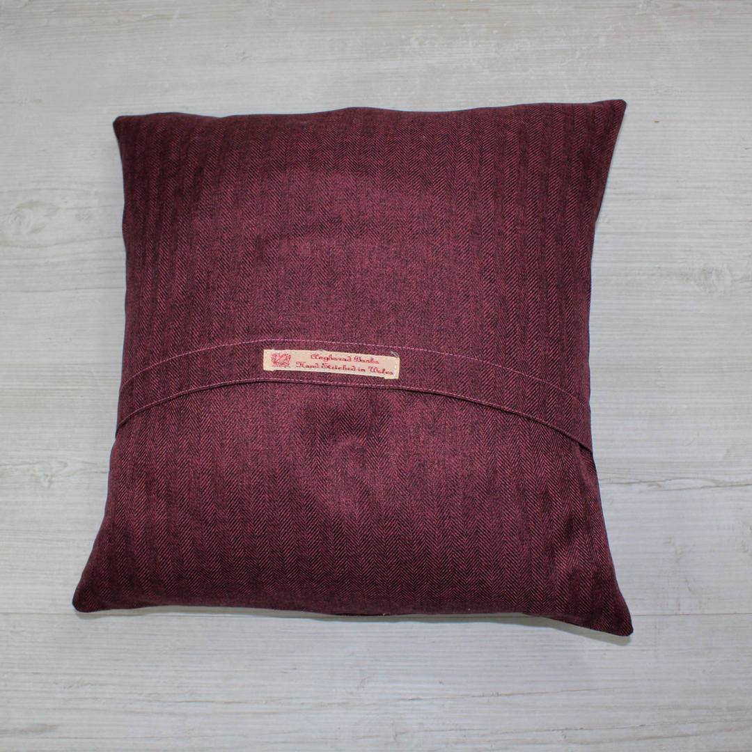“Love” Appliqué Cushion – Soft Purple/Pink Fabric