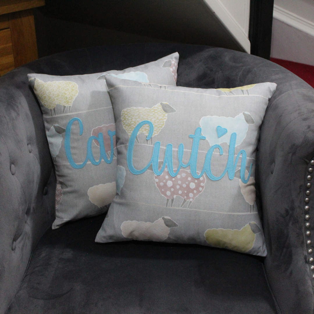 Cwtch Cushion -  Sheep Pattern 100% Cotton
