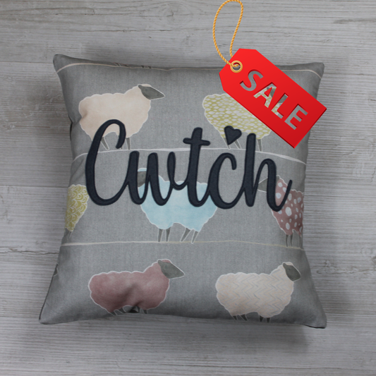 Cwtch Cushion -  Sheep Pattern 100% Cotton