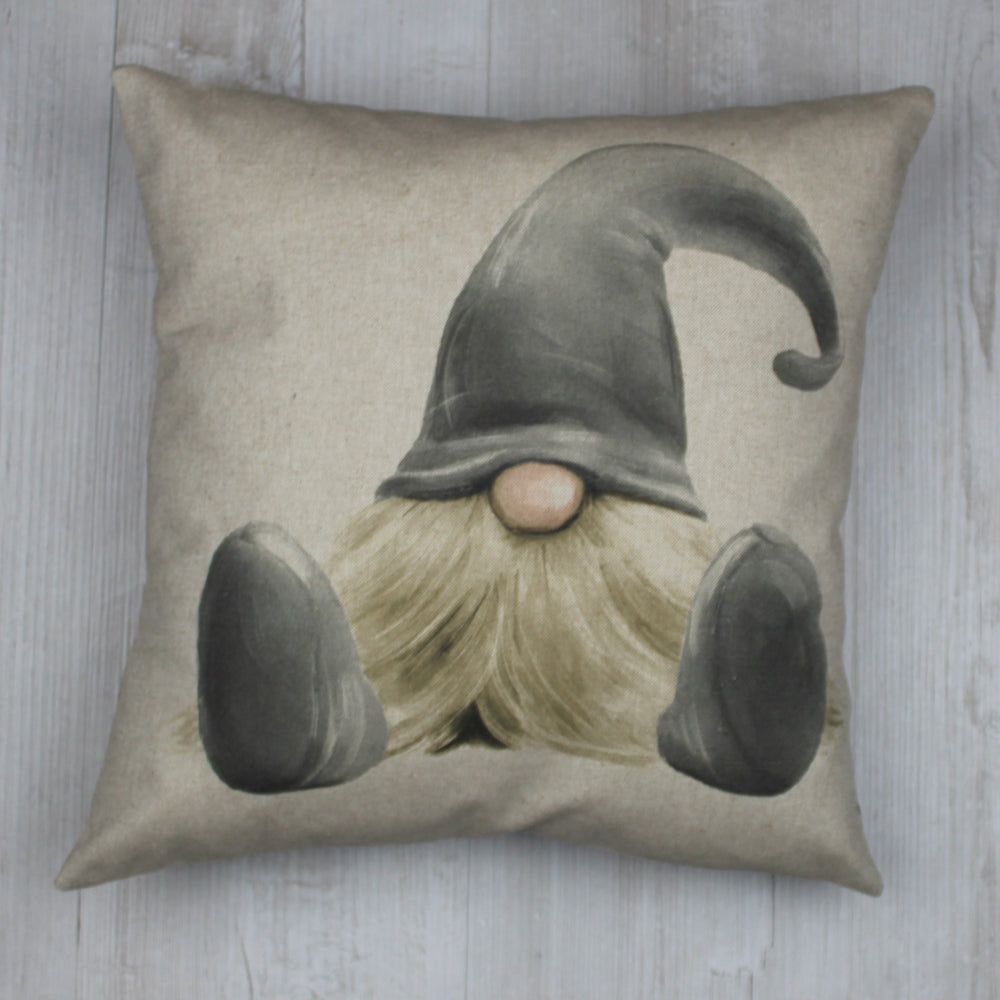 Whimsical Gnome Cushion – Available in Red, Green, Blue &amp; Grey