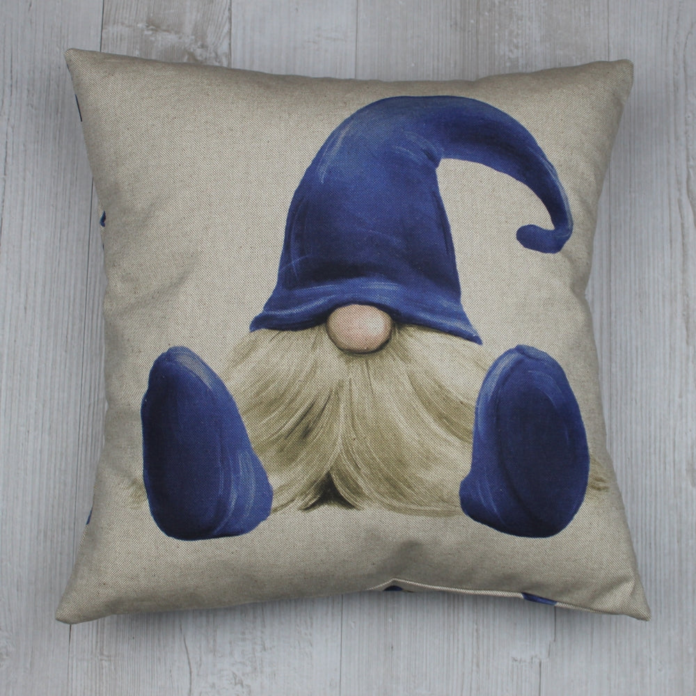 Whimsical Gnome Cushion – Available in Red, Green, Blue &amp; Grey