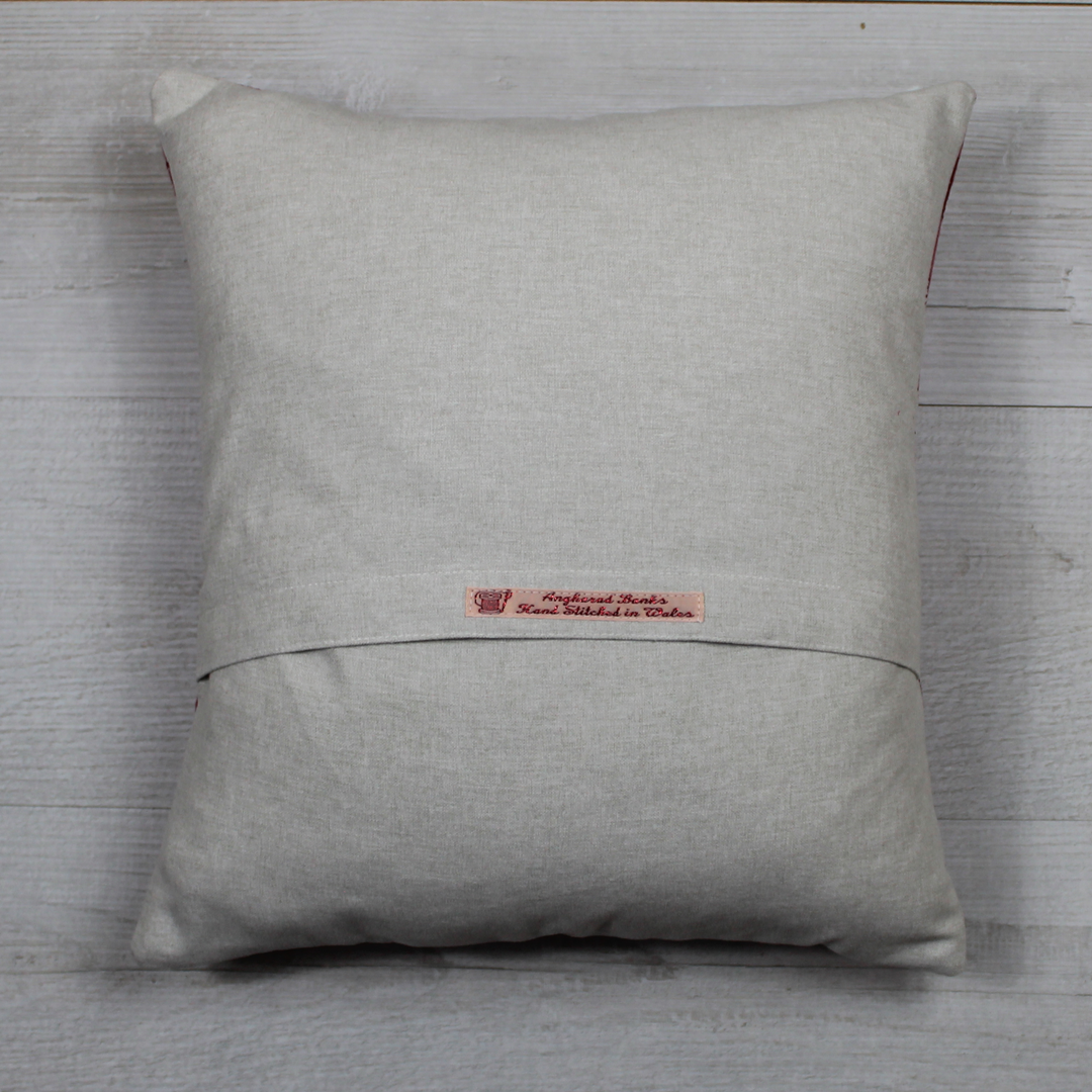 Nan Cushion - Pink Welsh Tapesty Style Fabric
