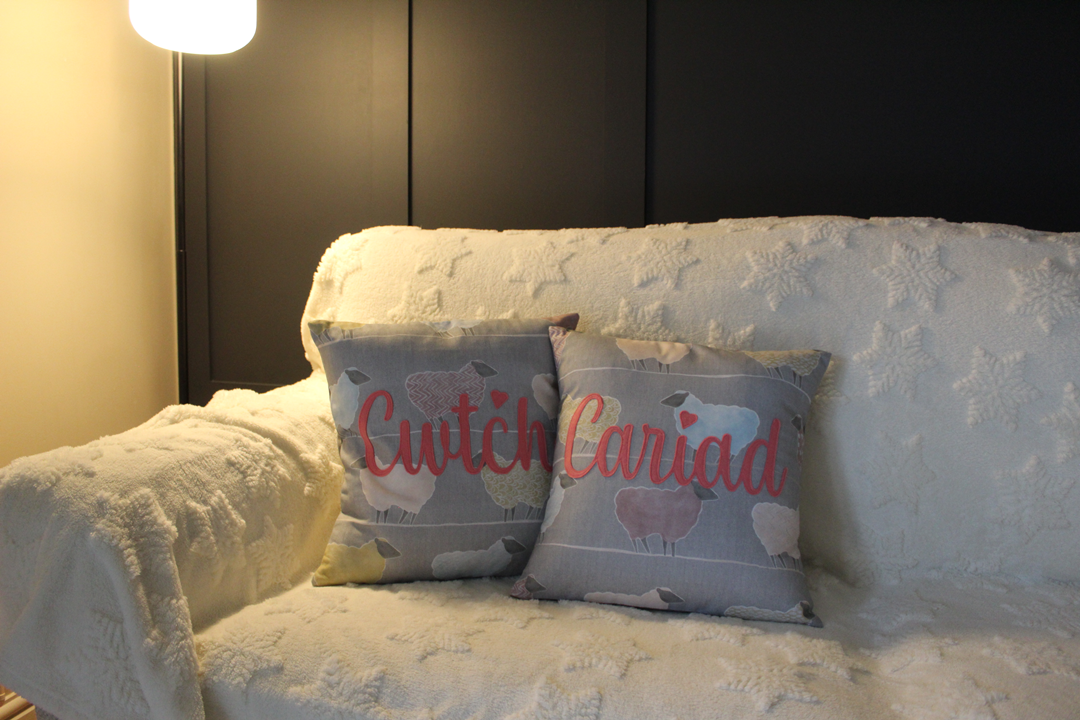 Cariad Cushion -  Sheep Pattern 100% Cotton