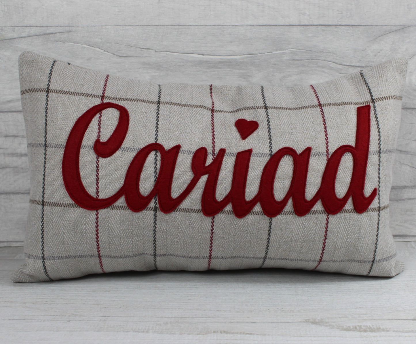 Tartan Cariad Cushion / Love Cushion