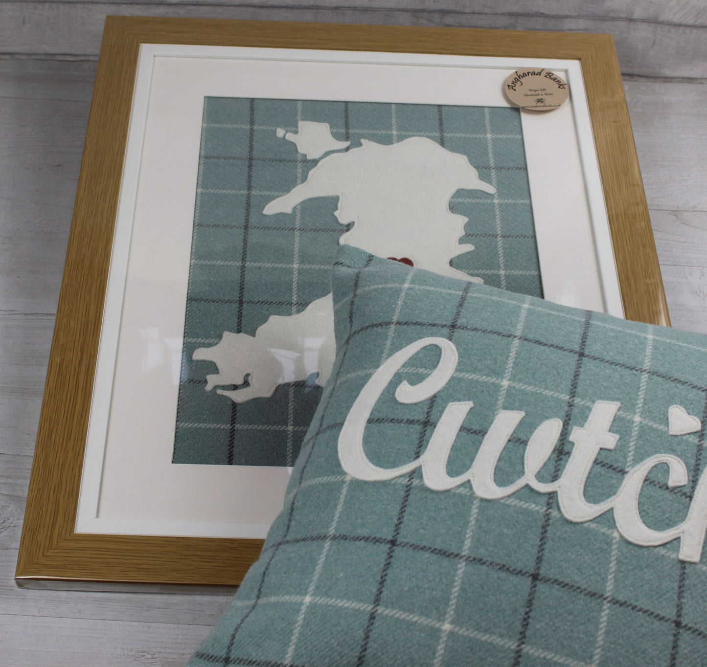Map of Wales Frame / Cymru Frame (Duck Egg Blue)