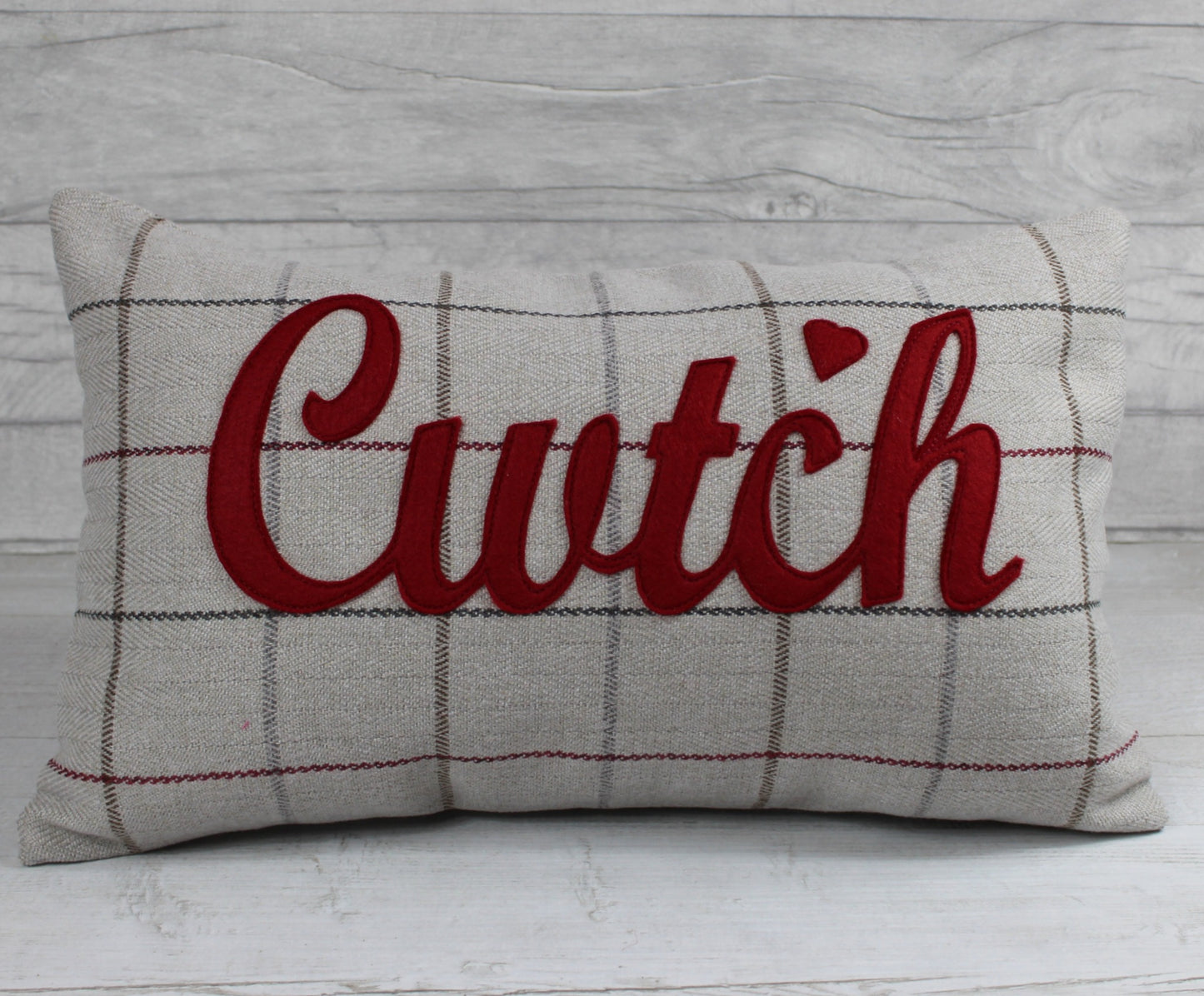 Tartan Cariad Cushion / Love Cushion