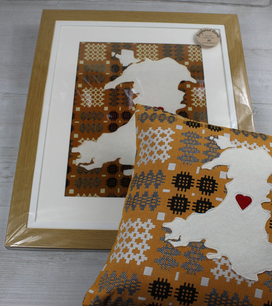 Map of Wales Frame / Cymru Frame (Gold)