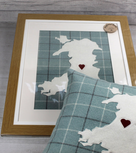 Map of Wales Frame / Cymru Frame (Duck Egg Blue)