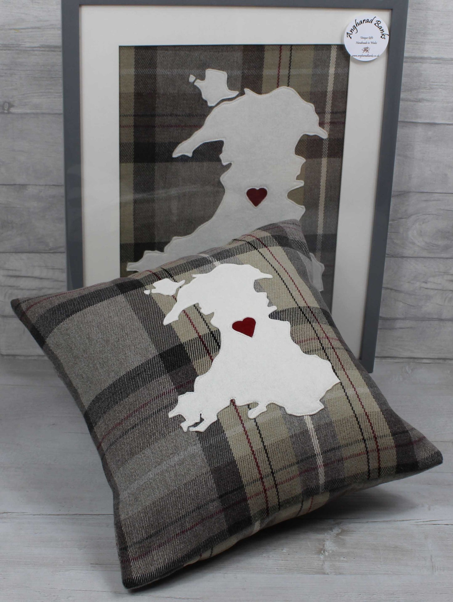 Tartan Map of Wales Cushion / Cymru Cushion