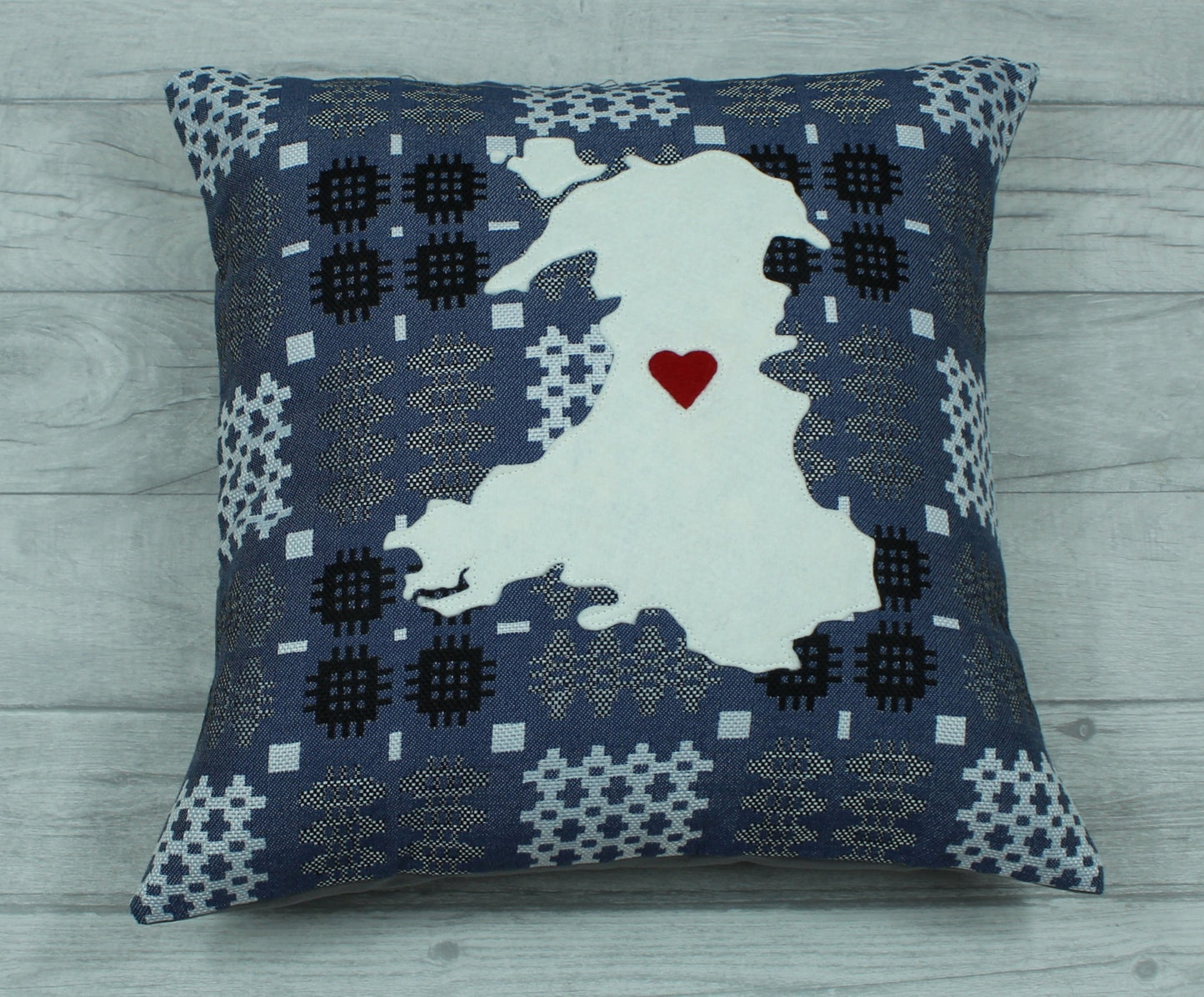 Map of Wales cushion handmade in Wales